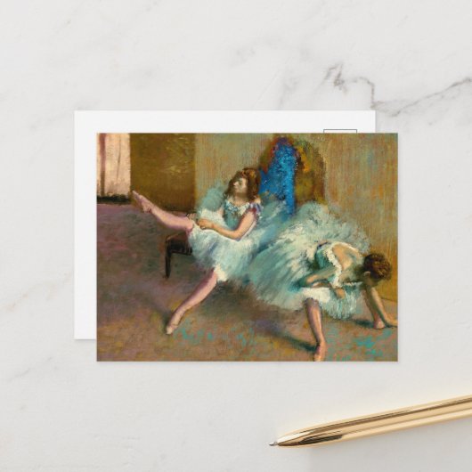 Vor dem Ballett von Edgar Degas Postkarte (Vorderseite/Rückseite Beispiel)