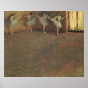 Vor dem Ballett von Edgar Degas, Vintage Kunst Poster