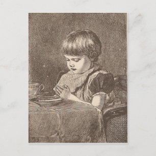 Vor dem Essen beten Postkarte