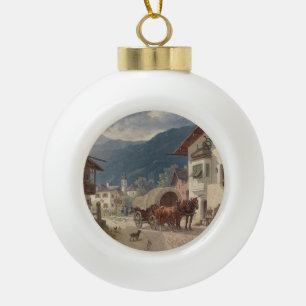 Vor dem Gasthaus - Désiré Thomassin Keramik Kugel-Ornament