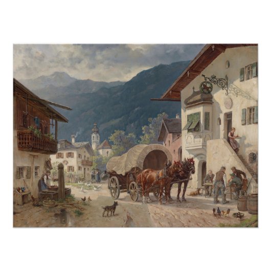 Vor dem Gasthaus - Désiré Thomassin Poster (Vorderseite)