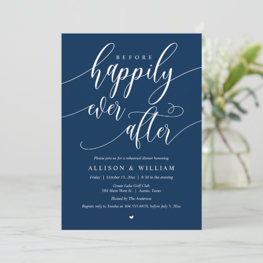 Vor dem glücklichen Ende, Probe Abendessen Einladung (Stehend Vorderseite)