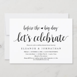 Vor dem großen Tag, Hochzeit Probe Abendessen Part Einladung