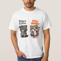 Vor dem Kaffee Grumpy Cat Nach dem Kaffee