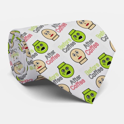 Vor dem Kaffee, nach dem Kaffee, Kaffeemonster Krawatte (Gerollt)