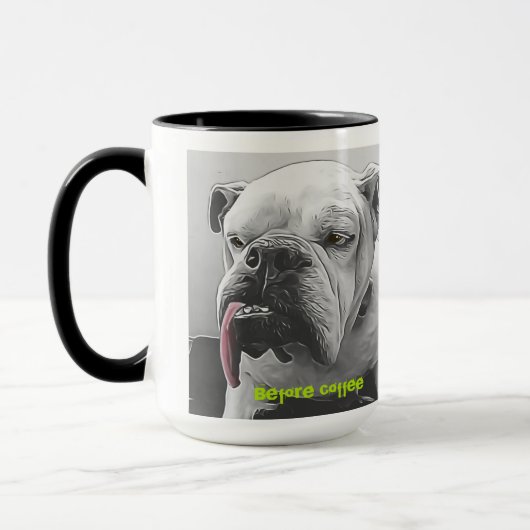 Vor dem Kaffee, nach dem Kaffee, schlampiger glück Tasse (Links)