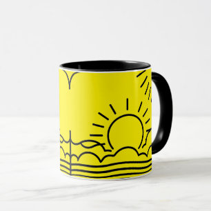 vor dem Meer aufsteigende Sonne,mug Tasse