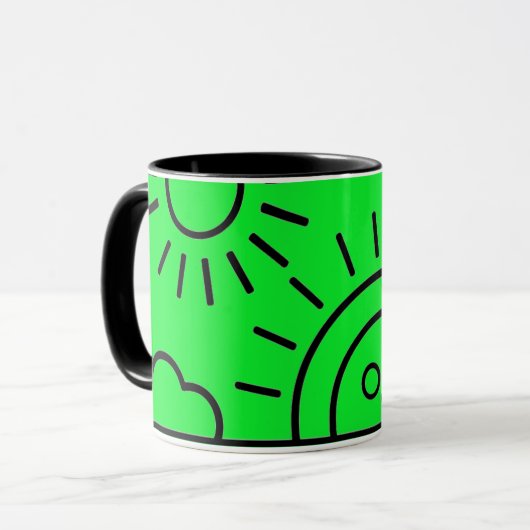 vor dem Meer aufsteigende Sonne,mug Tasse (Vorderseite Links)