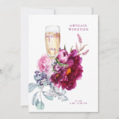 Vor dem Ring Champagne Magenta Bridal Einladung (Vorderseite)