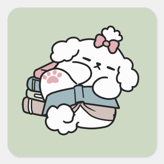 Vor dem Schlafengehen mit meinem Nachwuchs - Buch  Quadratischer Aufkleber (Vorderseite)