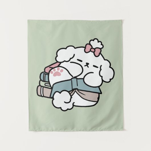 Vor dem Schlafengehen mit meinem Nachwuchs - Buch Wandteppich (Vorderseite)