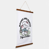 Vor dem Schlafengehen mit meinem Nachwuchs - Buch Wandteppich Mit Holzrahmen (Gewinkelt)