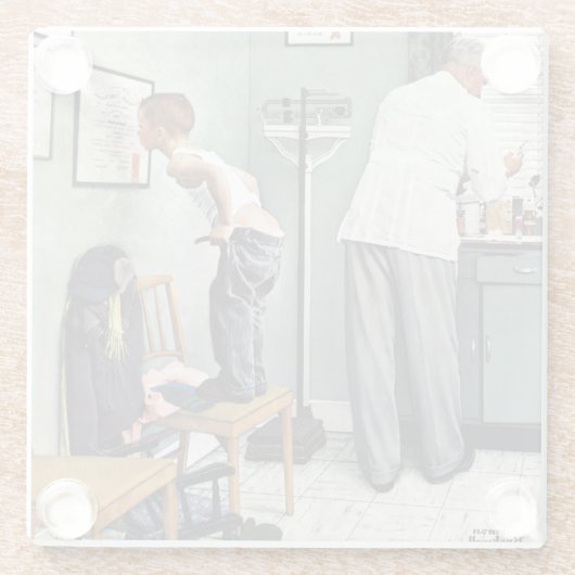 Vor dem Schuss oder am ärztlichen Anschlag Glasuntersetzer (Rückseite)