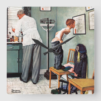Vor dem Schuss oder am Doktor Quadratische Wanduhr