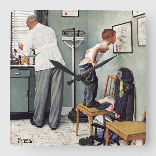 Vor dem Schuss oder am Doktor Quadratische Wanduhr (Vorderseite)