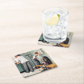 Vor dem Schuss oder am Doktor Rechteckiger Pappuntersetzer (Vor Ort)