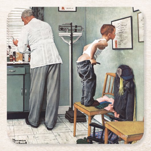 Vor dem Schuss oder am Doktor Rechteckiger Pappuntersetzer (Vorderseite)