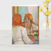 Vor dem Spiegel | Henri Lebasque Karte (Gelbe Blume)