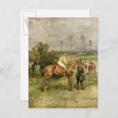 Vor dem Start, 1890 Postkarte (Vorne/Hinten)