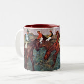 Vor dem Start des Jockeis-Trainings - Degas-Malere Zweifarbige Tasse (Vorderseite Links)