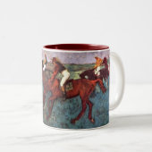 Vor dem Start des Jockeis-Trainings - Degas-Malere Zweifarbige Tasse (VorderseiteRechts)