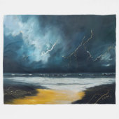 Vor dem Sturm – Abstrakte Meereslandschaft Fleecedecke (Vorderseite (Horizontal))