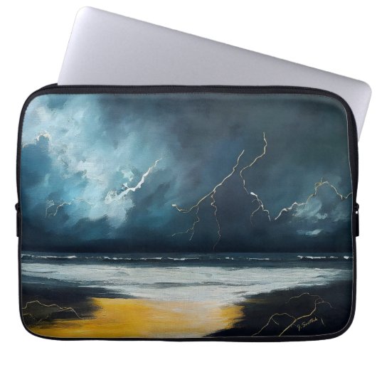 Vor dem Sturm – Abstrakte Meereslandschaft Laptopschutzhülle (Vorderseite)