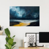 Vor dem Sturm – Abstrakte Seelandschaft Poster (Heimbüro)