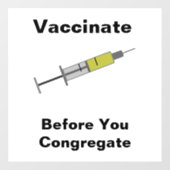 Vor der Anwendung impfen Fensteraufkleber (Blatt)