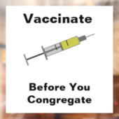 Vor der Anwendung impfen Fensteraufkleber (Blatt 2)