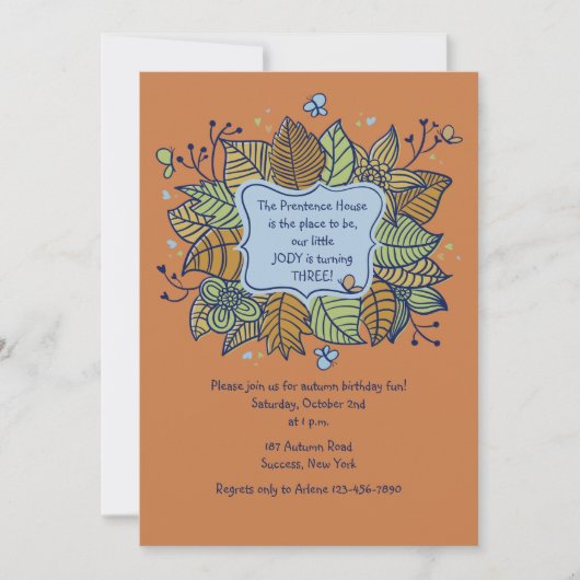 Vor der Blätter-Fall-Einladung Einladung (Vorderseite)