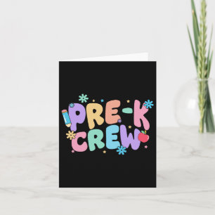 Vor der Crew florale Groovy 1. Tag des Pre-k Lehre Karte