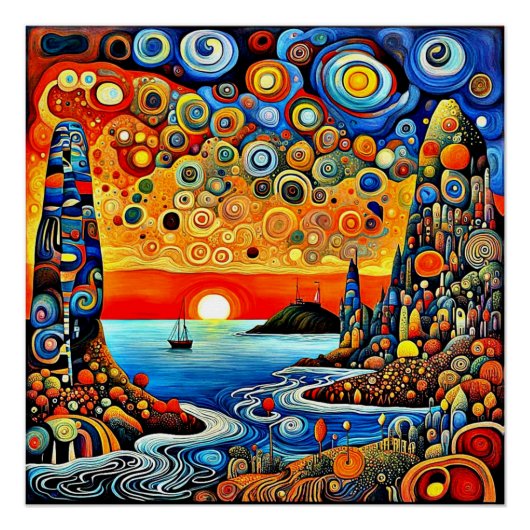 Vor der Enchanted Coast vor Anker Poster (Vorderseite)