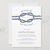 Vor der Krawatte der Knot-Probe-Dinner Einladung (Vorderseite)