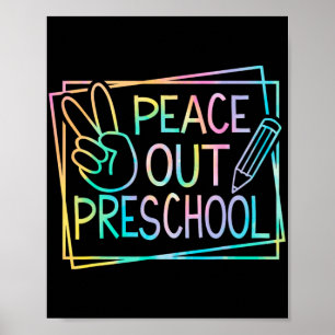 Vor der Schule letzten Schultag Sommerferien Kinde Poster
