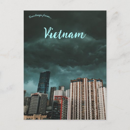Vor einem Gewitter in Hanoi und Vietnam Postkarte (Vorderseite)