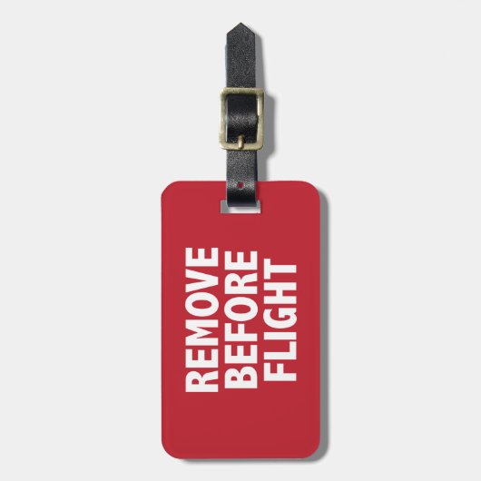 Vor Flug entfernen Gepäckanhänger (Vorderseite vertikal)