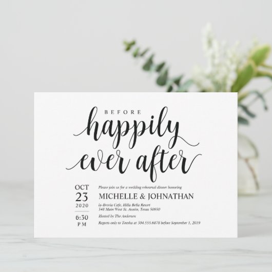 Vor glücklich überhaupt nach Proben-Abendessen Einladung (Stehend Vorderseite)