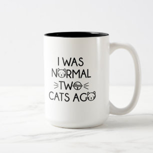 Vor ich war normalen zwei Katzen Zweifarbige Tasse