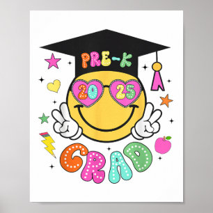 Vor-k Graduate Groovy Smile Face Abschluss 2025 G Poster