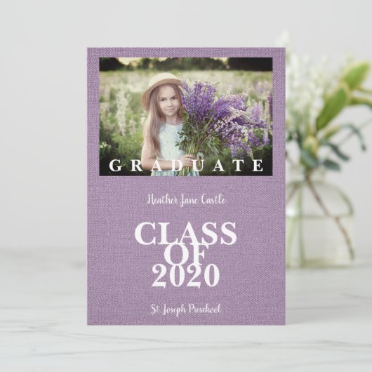 Vor-K Graduate Simple Foto Mauve Textile Texture (Stehend Vorderseite)