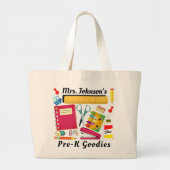 Vor-K-Lehrer Schule Stuff Große Tote Tasche (Vorne)