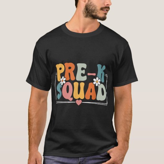 Vor K Squad Zurück zum Schullehrer Student Pre K T-Shirt (Vorderseite)