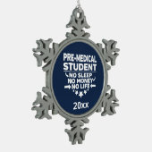 Vor-Medical Student No Sleep Life Athletic Navy Schneeflocken Zinn-Ornament (Links)