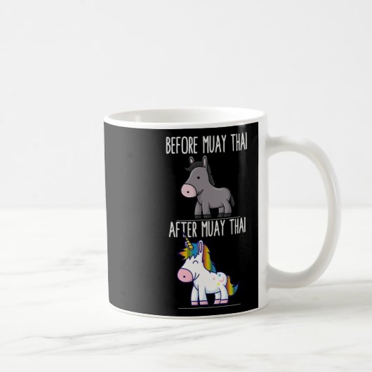 Vor Muay Thai Unicorn Kämpfen Boxing Kaffeetasse (Rechts)