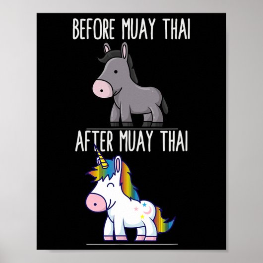 Vor Muay Thai Unicorn Kämpfen Boxing Poster (Vorne)