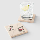 Vor & nach dem Kaffee Zombie an Frenzy Funny Robin Steinuntersetzer (Seitenansicht)