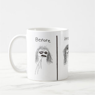 Vor/nach Kaffeetasse