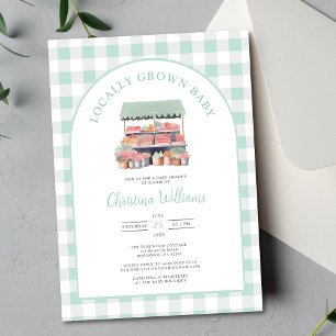 Vor Ort angebaute Gender-Neutral-Green-Baby-Dusche Einladung