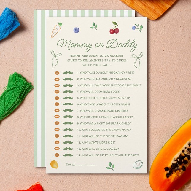 Vor Ort angelegte Babydusche Mommy oder Daddy Game (Von Creator hochgeladen)